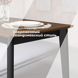 Стол прямой SKYLAND LYKKE TS-110, орех/черный, 110х70х75 см